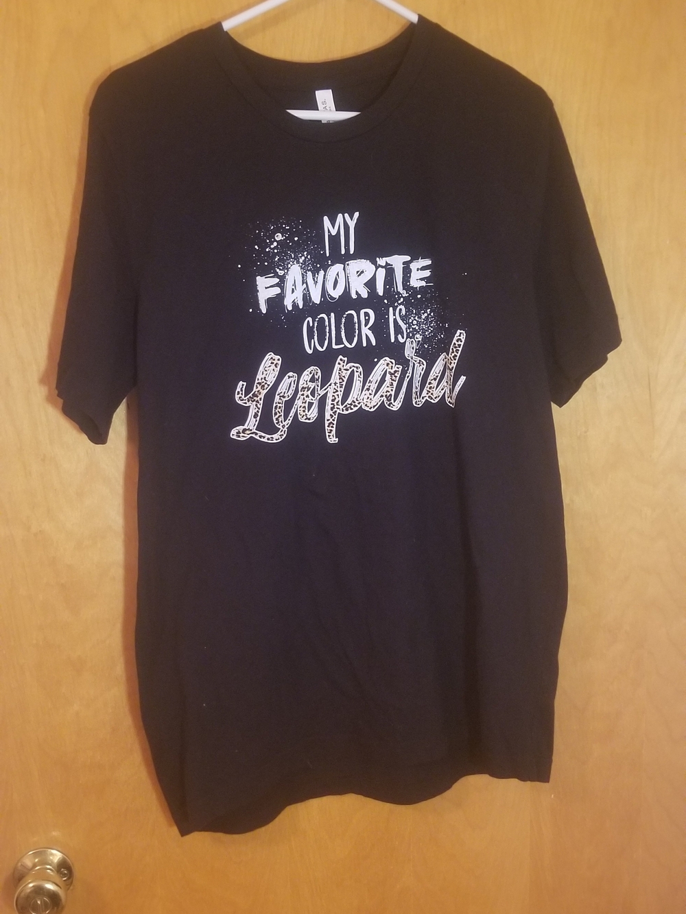 Bella Canvas "My Favorite Color Is Leopard" Graphic Printed T-Shirt Women Size L